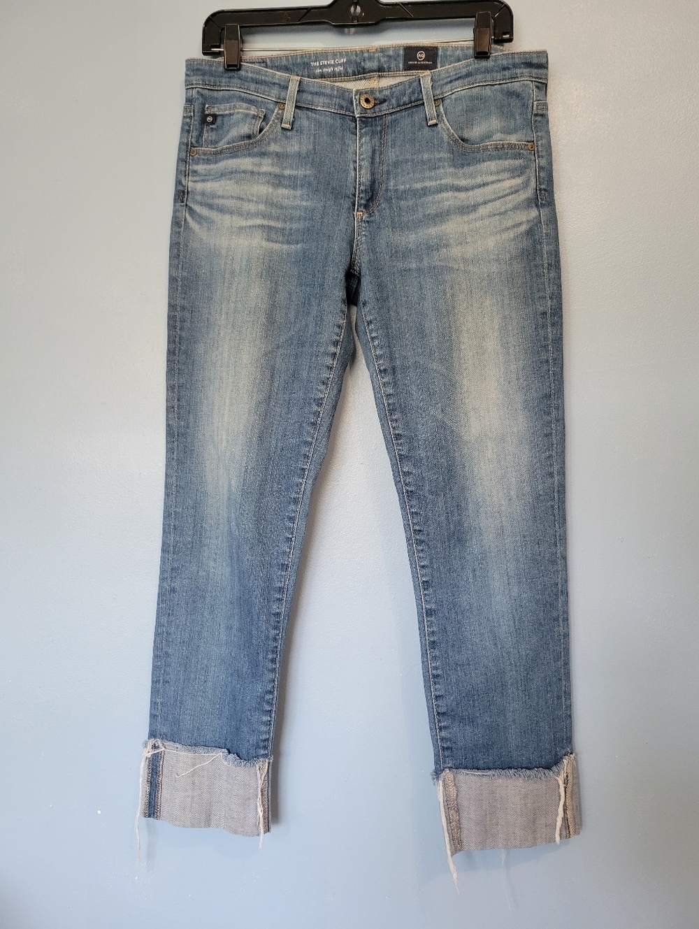 AG ADRIANO GOLDSCHMIED Womens The Stevie Cuff Slim Straight Cuffed 30
